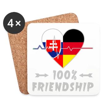 Slowakei und Deutschland 100% Freundschaft - Untersetzer (4er-Set) - Weiß - Vorne