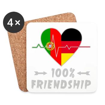 Portugal and Germany 100% friendship - Coasters (set of 4) - white - Front