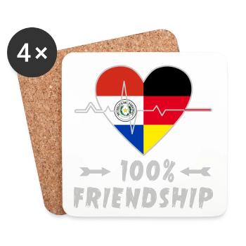 Paraguay and Germany 100% friendship - Coasters (set of 4) - white - Front