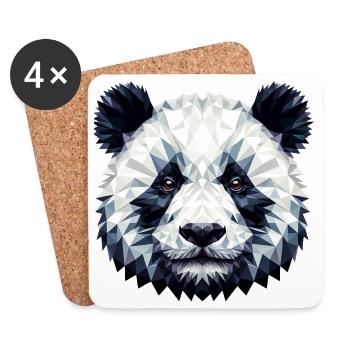 Polygonal Panda - Dessous de verre (lot de 4) - blanc - Devant