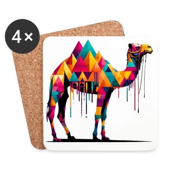 Chameau - Dessous de verre (lot de 4) - blanc - Devant