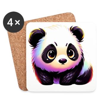 Panda - Dessous de verre (lot de 4) - blanc - Devant