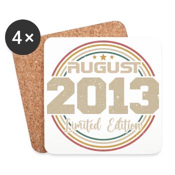 Vintage Born August 2013 Birthday Gift 2013 - Coasters (set of 4) - white - Front
