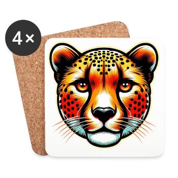 Cheetah - Coasters (set of 4) - white - Front