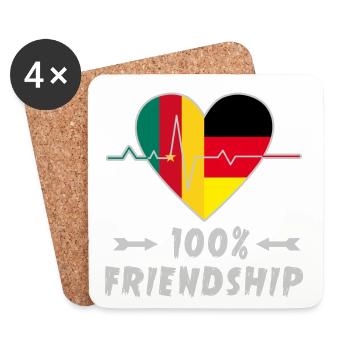 Cameroon and Germany 100% friendship - Coasters (set of 4) - white - Front