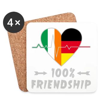 L'Irlande et l'Allemagne : amitié à 100 % - Dessous de verre (lot de 4) - blanc - Devant