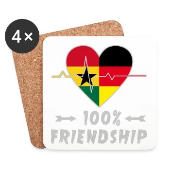 Ghana and Germany 100% friendship - Coasters (set of 4) - white - Front
