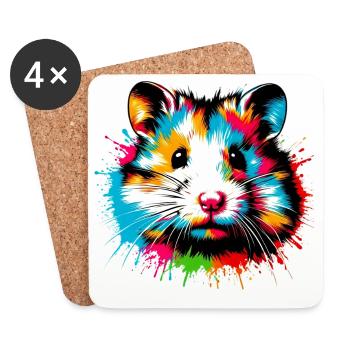Hamster - Untersetzer (4er-Set) - Weiß - Vorne