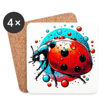 Coccinelle - Dessous de verre (lot de 4) - blanc - Devant