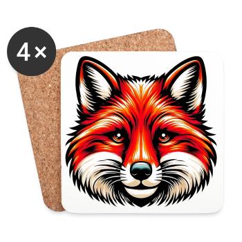 Fuchs - Untersetzer (4er-Set) - Weiß - Vorne