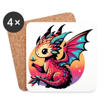 Dragon - Coasters (set of 4) - white - Front