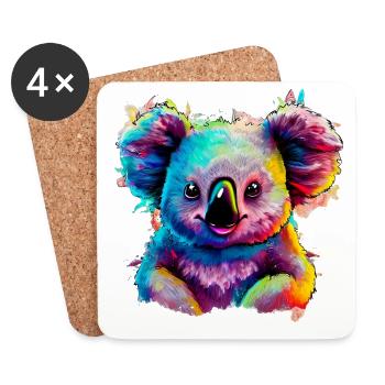 Koala - Coasters (set of 4) - white - Front