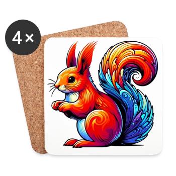 Squirrel - Coasters (set of 4) - white - Front