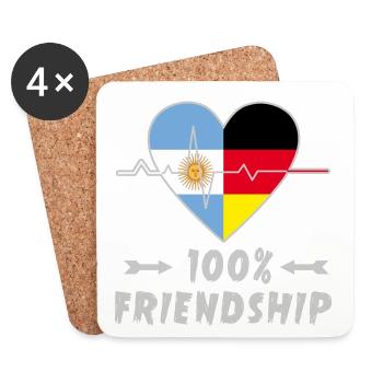 Argentina and Germany 100% friendship - Coasters (set of 4) - white - Front