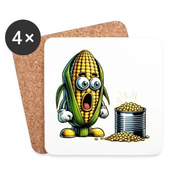 Funny corn design - Coasters (set of 4) - white - Front