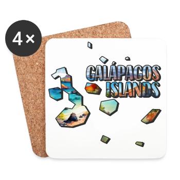 Aquarell Landkarte Galapagos - Untersetzer (4er-Set) - Weiß - Vorne