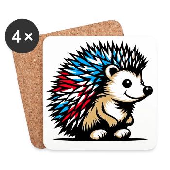 Hedgehog - Coasters (set of 4) - white - Front