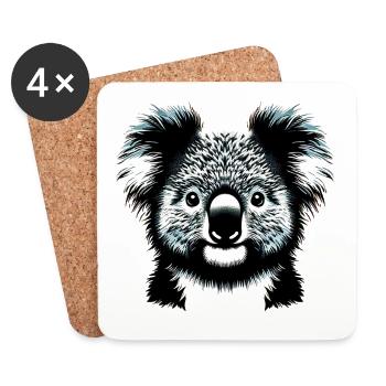 Koala - Coasters (set of 4) - white - Front