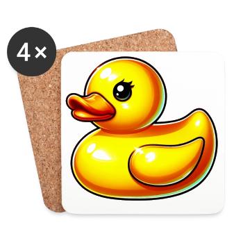 Caneton Canard Canard Canard - Dessous de verre (lot de 4) - blanc - Devant