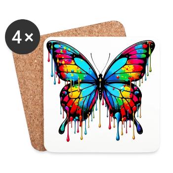 Schmetterling - Untersetzer (4er-Set) - Weiß - Vorne