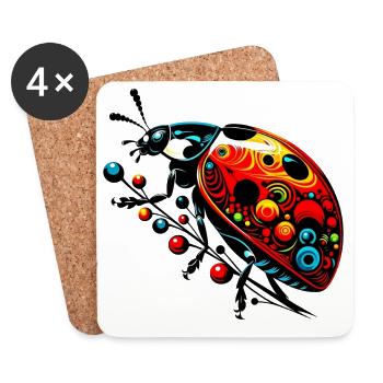 Ladybug - Coasters (set of 4) - white - Front