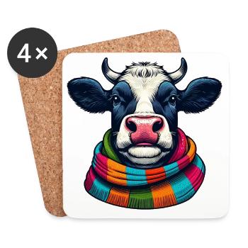 Cow - Coasters (set of 4) - white - Front