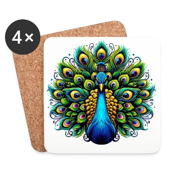 Peacock - Coasters (set of 4) - white - Front