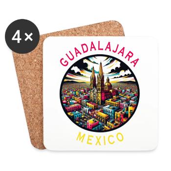 Guadalajara Mexiko Städte Design - Untersetzer (4er-Set) - Weiß - Vorne