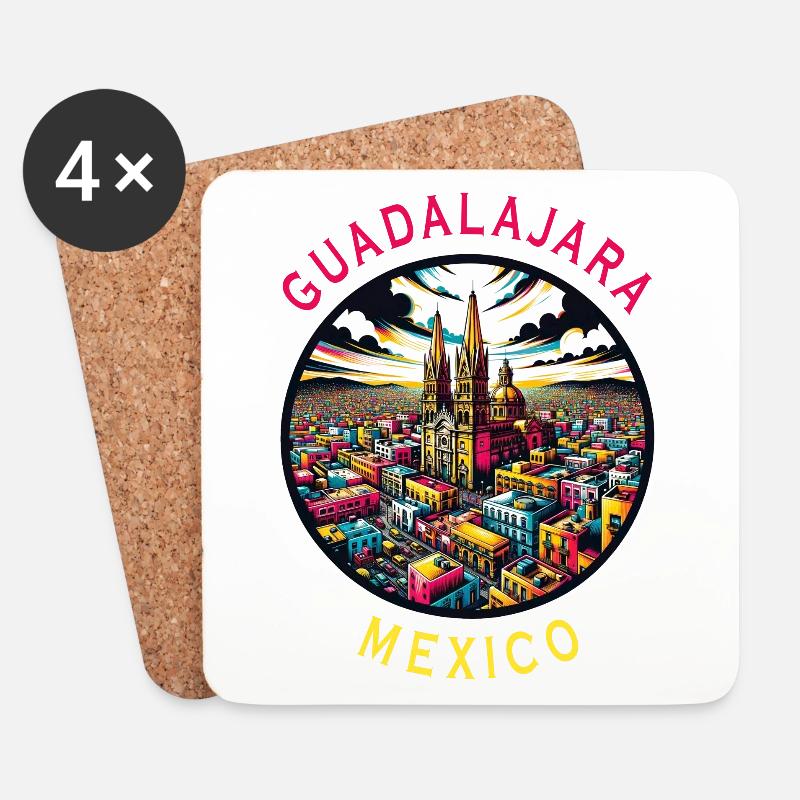 Guadalajara Mexiko Städte Design - Untersetzer (4er-Set) - Weiß