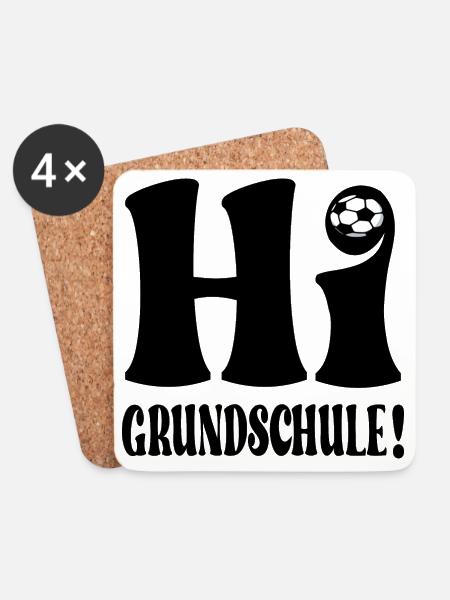 SCHULANFANG GRUNDSCHULE FUßBALL - Untersetzer (4er-Set) - Weiß
