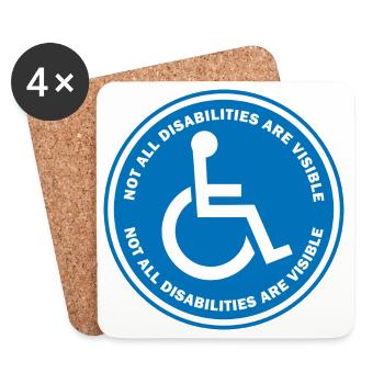 Not All Disabilities Are Visible - Coasters (set of 4) - white - Front