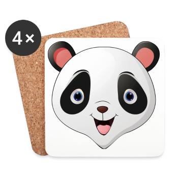 Panda face - Untersetzer (4er-Set) - Weiß - Vorne