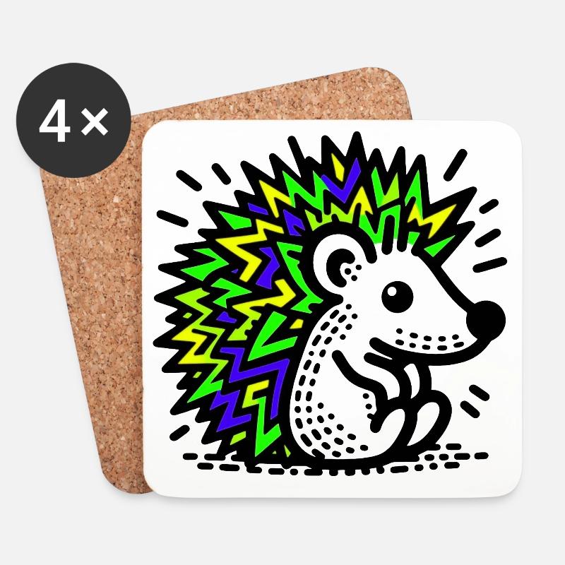 Igel - Untersetzer (4er-Set) - Weiß