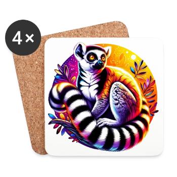 Lemur - Coasters (set of 4) - white - Front