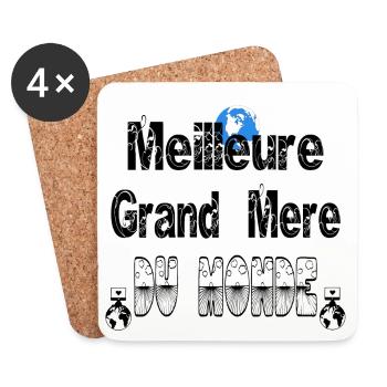 Meilleure Grand Mère du Monde - Dessous de verre (lot de 4) - blanc - Devant