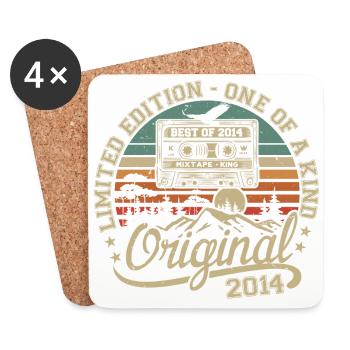 Vintage 2014 Birthday Gift 2014 Retro 2014 - Coasters (set of 4) - white - Front