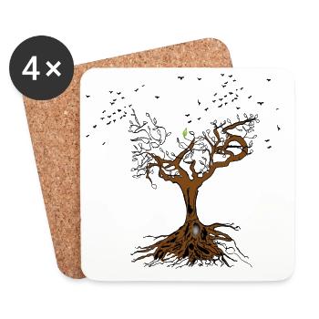 Tree - Coasters (set of 4) - white - Front