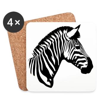 Zebra - Untersetzer (4er-Set) - Weiß - Vorne