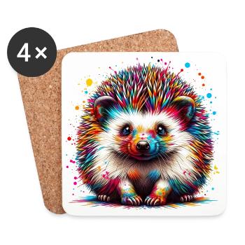 Igel - Untersetzer (4er-Set) - Weiß - Vorne