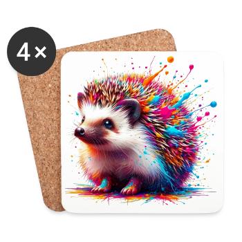 Igel - Untersetzer (4er-Set) - Weiß - Vorne