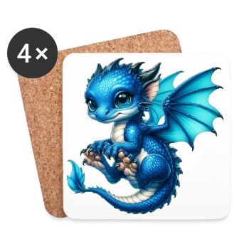 Dragon - Dessous de verre (lot de 4) - blanc - Devant