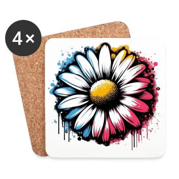 Gänseblümchen - Untersetzer (4er-Set) - Weiß - Vorne