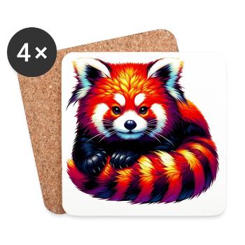 Kleiner Panda - Untersetzer (4er-Set) - Weiß - Vorne