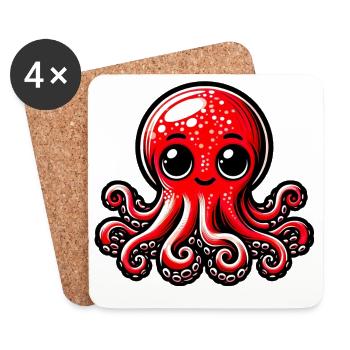 Octopus - Coasters (set of 4) - white - Front
