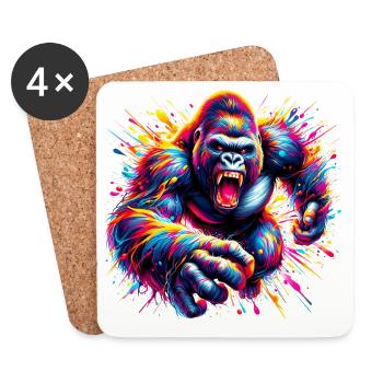 Gorilla - Coasters (set of 4) - white - Front