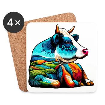 Cow - Coasters (set of 4) - white - Front