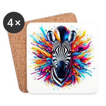 Zebra - Coasters (set of 4) - white - Front