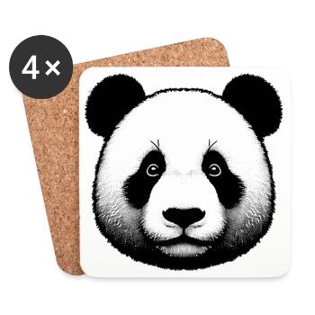 Panda - Dessous de verre (lot de 4) - blanc - Devant