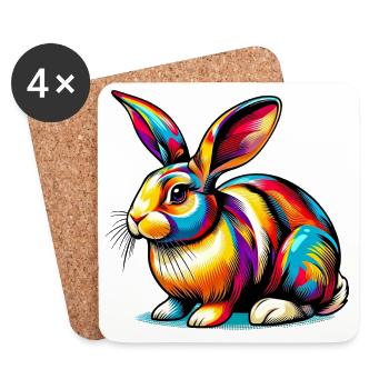 Rabbit - Coasters (set of 4) - white - Front
