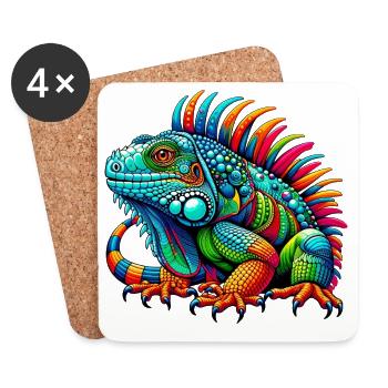Iguana - Coasters (set of 4) - white - Front